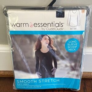 NWT Cuddl Duds Warm Essentials Scoop Neck Warm Base Layer Top Black Size M